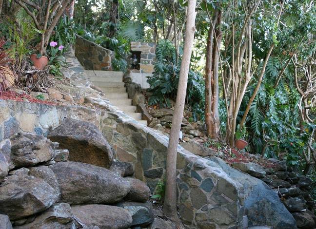 Stairway from driveway