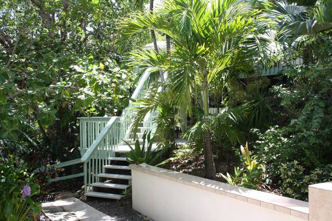 Stairs from beach to house